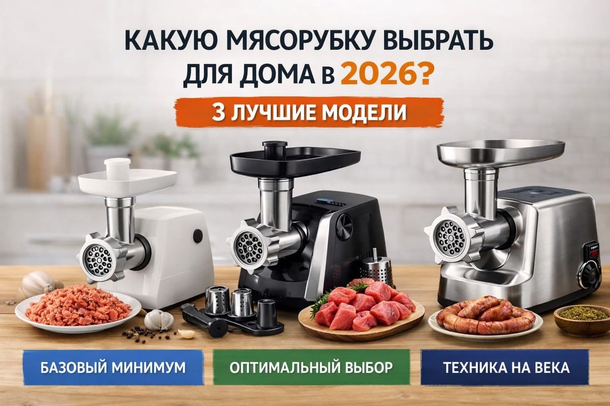 Какую мясорубку выбрать для дома в 2026 году: 3 лучшие модели