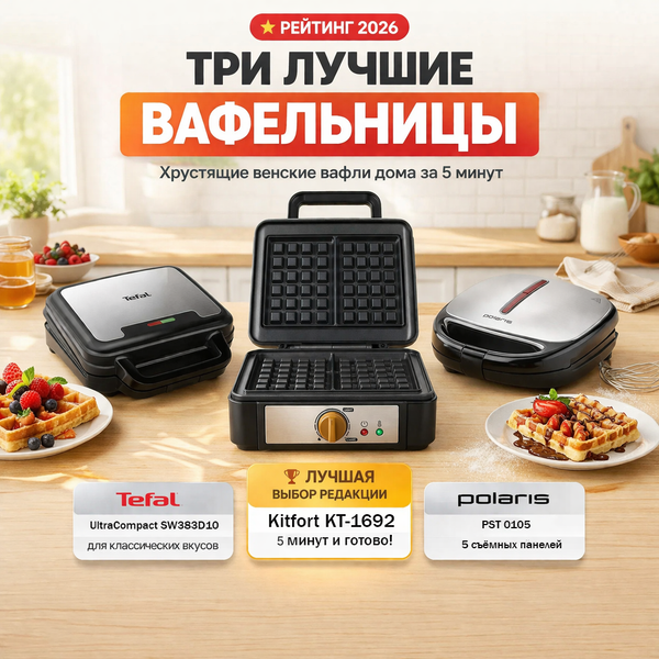 3 лучших вафельницы 2026